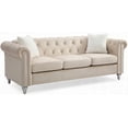 thumbnail image 5 of Modern Beige Raisa G867A-S Sofa (85×80×75cm) for Living Room - Faux Jeweled Tufted Design, 5 of 6