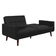 Better Homes & Gardens Nola Modern Futon, Black Faux Leather