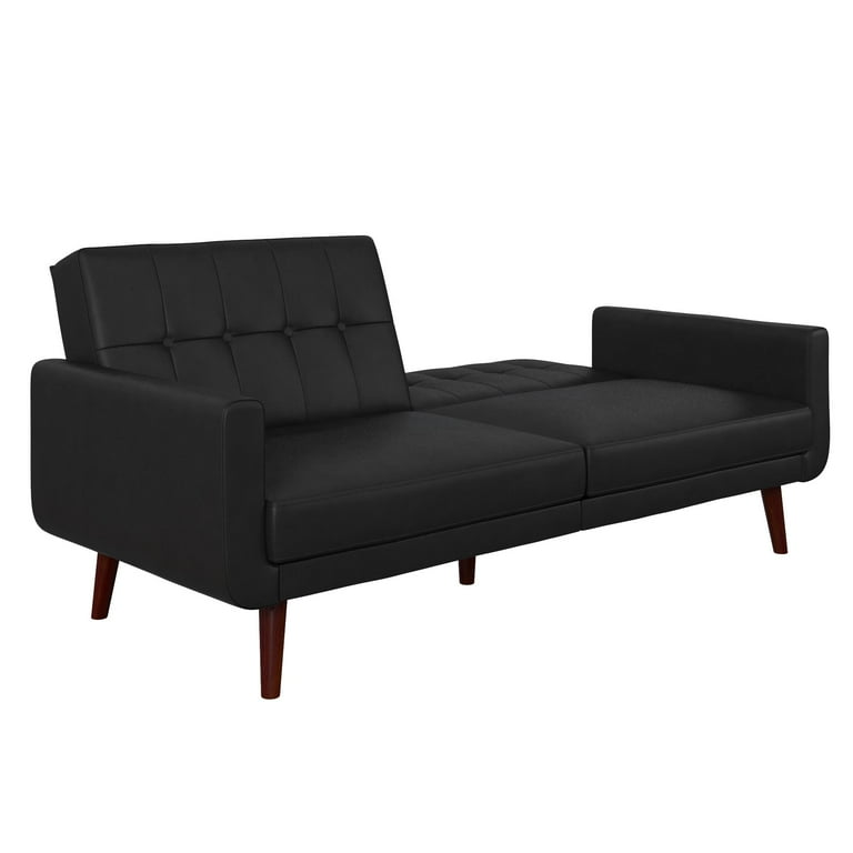 Walmart black futon leather discount