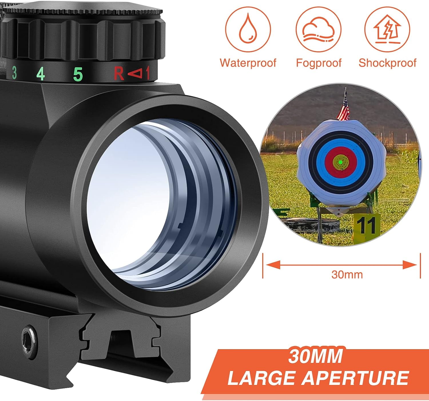 EZshoot Red Green Dot Sight Scope with Lens Cap 20mm/11mm Rail Mount