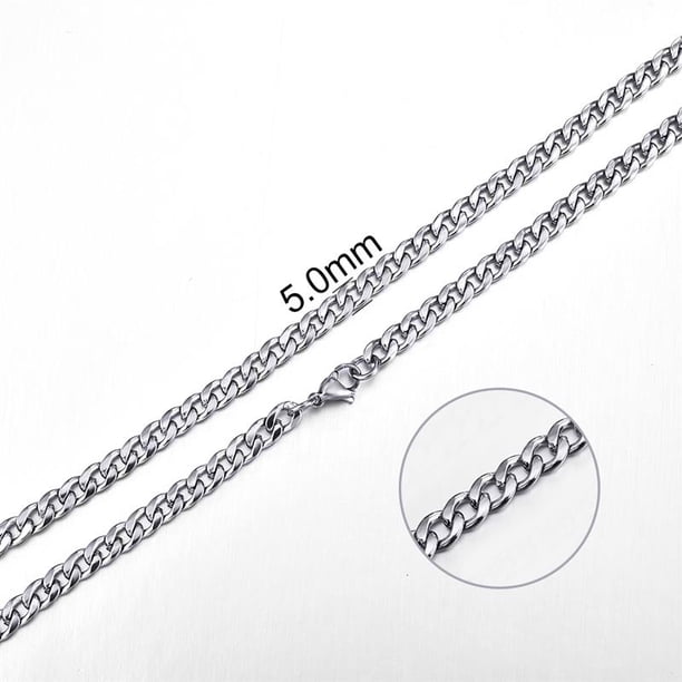 Jiayiqi, collar de cadena de cuerda de 2mm-7mm, gargantilla resistente al agua que nunca se decolora, joyería para hombres y mujeres, cadenas de Color plateado, regalo Tan Jianjun unisex