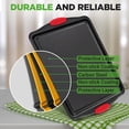 thumbnail image 7 of Non-Stick Kitchen Oven Baking Pans-Deluxe & Stylish Nonstick Gray Coating Inside Outside, Commercial Grade Restaurant Quality Metal Bakeware with Red Silicone Handles NCSBS8S, 8 Piece Set, 7 of 7