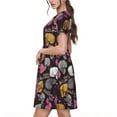 thumbnail image 2 of Balery Halloween Skeleton Pattern Womens Dresses Loose Short sleeve Sundresses Swimsuit Coverup 2025 Summer Casual Dress for Women - A-Line Swing Dress, 2 of 6