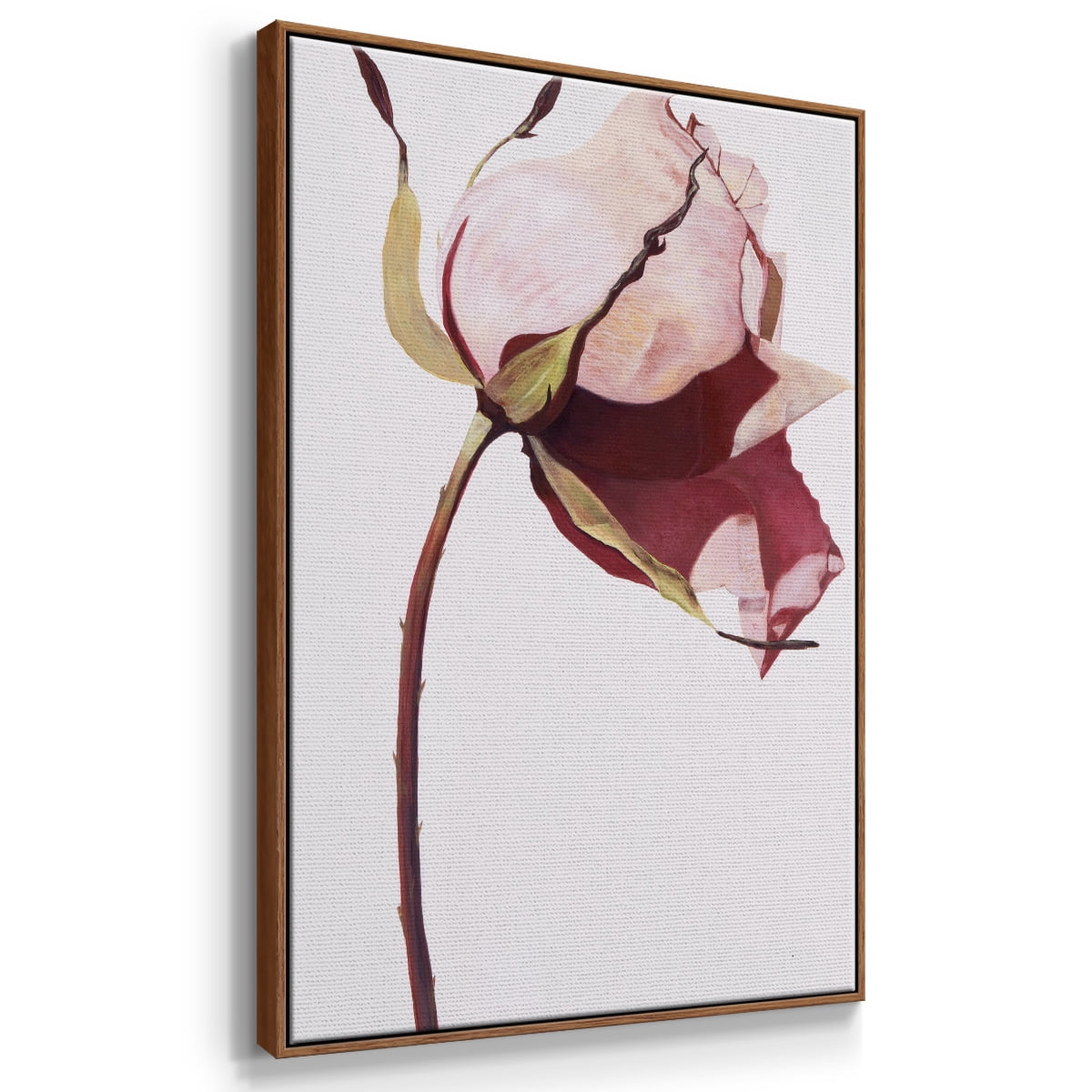 Love Is A Rose I Framed Premium Gallery Wrapped Canvas - Ready to Hang - 17 x 25 - Walnut Floating Frame