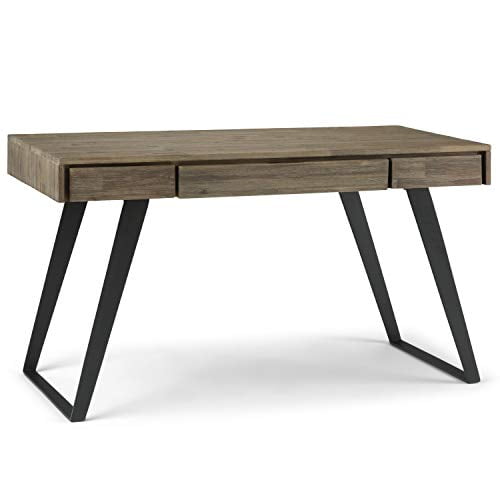 SIMPLIHOME Lowry Desk, 54 inch, Distressed Grey