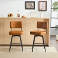 thumbnail image 5 of UBesGoo Mid-Century Accent Swivel Barstools 2 pcs, Set of 2 Counter Height Barstool, Retro Orange, 5 of 7