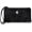 Black, variant on Women's Long Zip-Around Wallet with Wrist Strap | 8 dedicated card slots, divided interior, top zip compartment and suede-look faux leather
