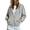 Grey, variant on Zipper Hooded Sweatshirt Loose And Casual Long Sleeved Pullover Jacket