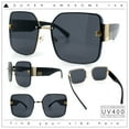 thumbnail image 2 of Womens Metal Frame Rimless Oversized Luxury Fashion Butterfly Sunglasses Gold Black - Black, 2 of 8
