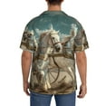 thumbnail image 3 of Fotbe Roman Chariot Horse Race Camisa Estampada de Manga Corta para Hombre, Casual de Verano, Estilo Playero, Sin Arrugas-X-Large, 3 of 5