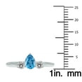 thumbnail image 4 of SZUL Women's 1/2 Carat TW Pear Shape Blue Topaz and Diamond Ring in 10K White Gold, 4 of 6