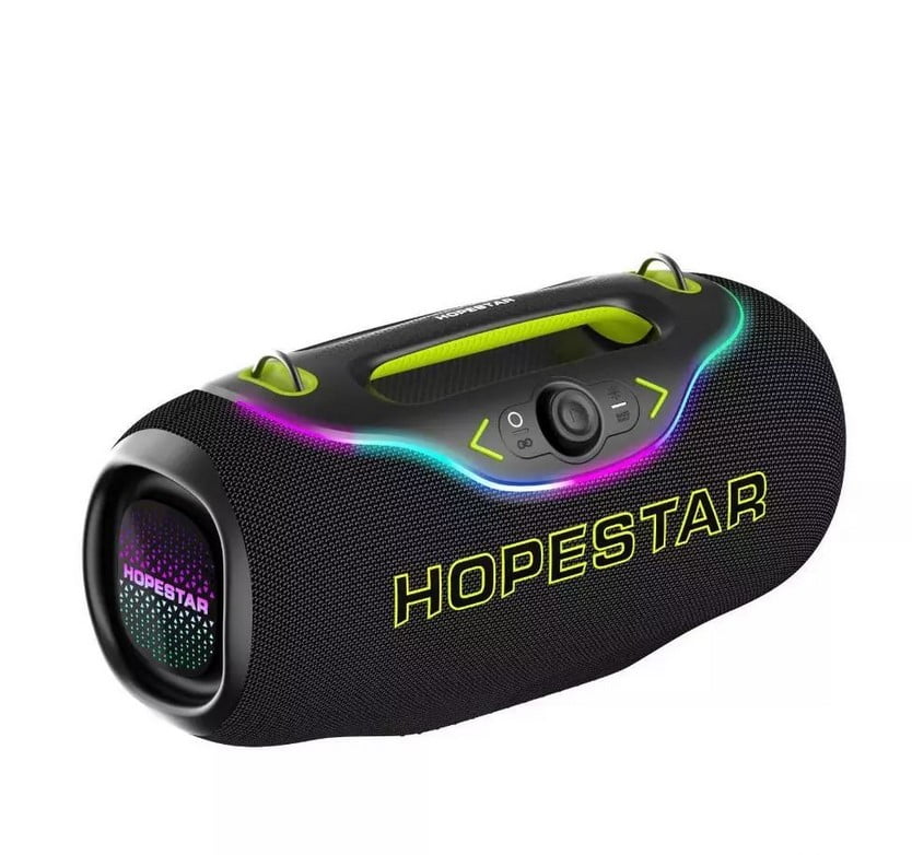 200W Wireless Bluetooth Speaker with 1Microphone, RGB Lights , 10M Range, Black