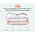 thumbnail image 3 of Super King Comforter Contrast Blush 300 GSM Plush Siliconized Microfiber Fill Duvet Insert With 1000 Thread Count Egyptian Cotton Shell Fluffy with Piping & Matching Pillowcases, 3 of 8
