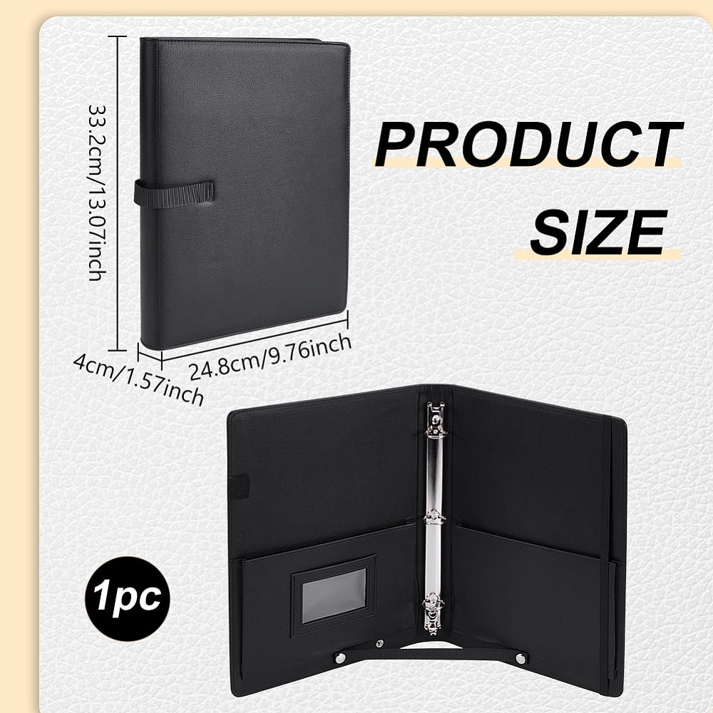 PU Leather Piano Sheet Folder Binder Music Holder Notebook Binder Organizer Rectangle Black 332x248x40mm