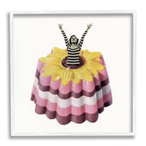 Stupell Industries Abstract Fashion Female Blancmange Custard Dessert Stripes Framed Wall Art, 24 x 24, Design by Cassia Beck