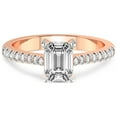 thumbnail image 3 of 4 Carat IGI Certified Emerald Shape Lab Grown Diamond Engagement Ring | 14K Rose Gold |Amy Tapered Eternity Diamond Ring | FG-VS1-VS2 Quality Friendly Diamonds, 3 of 4