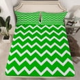 thumbnail image 2 of Feelyou Green Stripes Waves Twin Sheet Sets, Teen Kid Abstract Bedding, 3-Piece, 2 of 7
