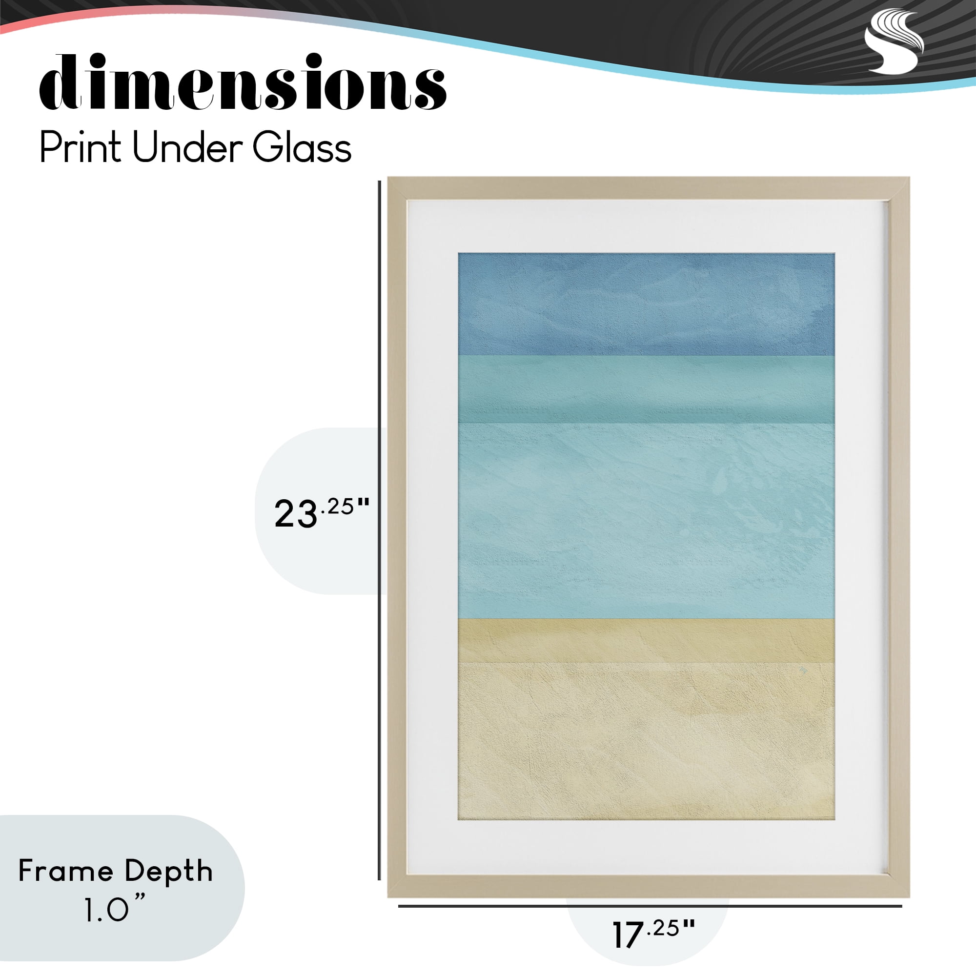 Stupell Industries Abstract Beach Coastal Color Block Birch Framed Print Under Glass, design by Martina Pavlova
