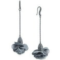 thumbnail image 3 of INC International Concepts Fabric-Flower Drop Earrings, Gray, 3 of 3
