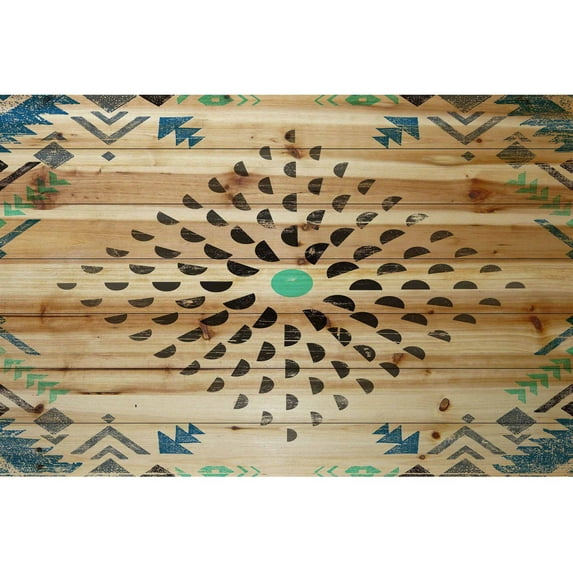 Marmont Hill - "Half Moon Shapes" Painting Print on Natural Pine Wood