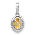 thumbnail image 4 of 14k White Gold Oval Citrine Pendant Necklace with Diamond Accents for Women, November Birthstone Fine Jewelry, Elegant Symbolic Style for Daily Wear, 4 of 6