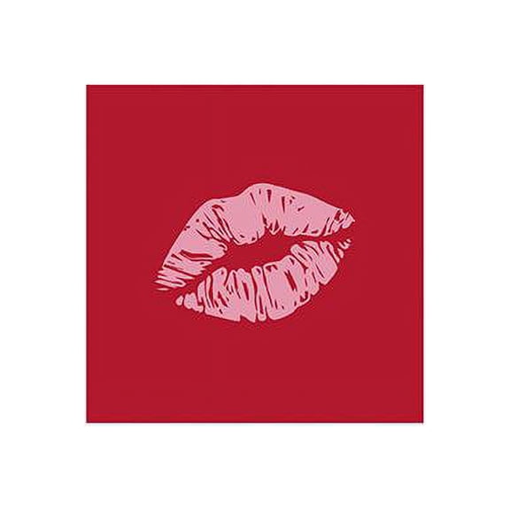 Pack of 20 "LIPS" Cocktail Size Paper Napkin Red 5" x 5"