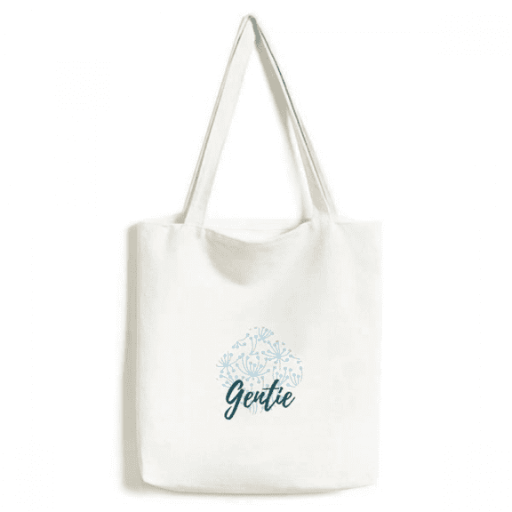 Blue Flower Paint Tote Canvas Bag Shopping Satchel Casual Handbag