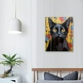thumbnail image 3 of Nawypu Framed cat , watercolor black cat, Framed Canvas Wall Art Watercolor Abstract Mountains, Nature Prints Minimalist Modern, Home Artwork Decoration, Cat canvas, bedroom wall art, 3 of 4