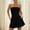 Black, variant on Sakmal Sleeveless Womens Rompers for Summer Boat Neck Ruffle Strapless Brown Short Jumpsuits Solid Rompers with Pockets