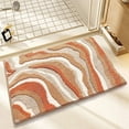 thumbnail image 2 of KOYPTL Thickened Bathroom Rugs 16"x24",Wave Sand Plant Bath Mat with Non-Slip Backing,Soft Wool Real Touch Absorbent Microfiber Bath Rug,Machine Washable Bathtub Kitchen Bedroom Entryway Home Decor, 2 of 6