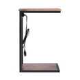 thumbnail image 3 of HomeRoots 394807 25 x 11 x 16 in. Modern Dark Brown Wood End or Side Table with USB, 3 of 4