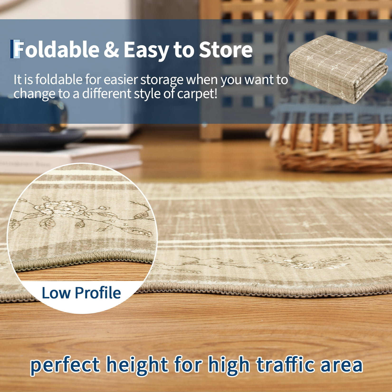 2x6 Runner Rug Scalloped Kitchen Runner Rug Non Slip Washable Entryway Runners Modern Bordered Foldable Thin Accent Carpet Low Pile Soft Nursery Rugs