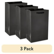 (3 pack) Hello Hobby Paper Gift Bags, Small, Black, 5.25" x 8.38", 10 Count