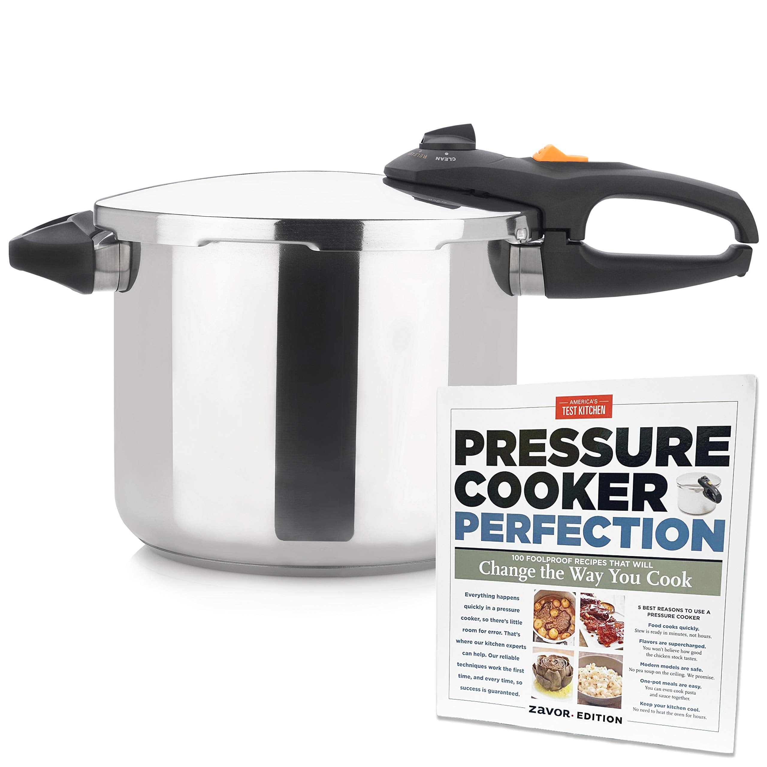 Zavor Duo Stainless Steel Pressure Cooker (10Qt + Cookbook, Cook Book