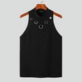 thumbnail image 3 of INCERUN Mens Sleeveless Hollow Out High Neck Knitting Cami Shirt Vests Casual Solid Tanks Tops, 3 of 4