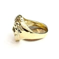 thumbnail image 4 of New 10k yellow gold lion head zodiac Leo men's Ring diamond cut jewelry Size 9.5, 4 of 12