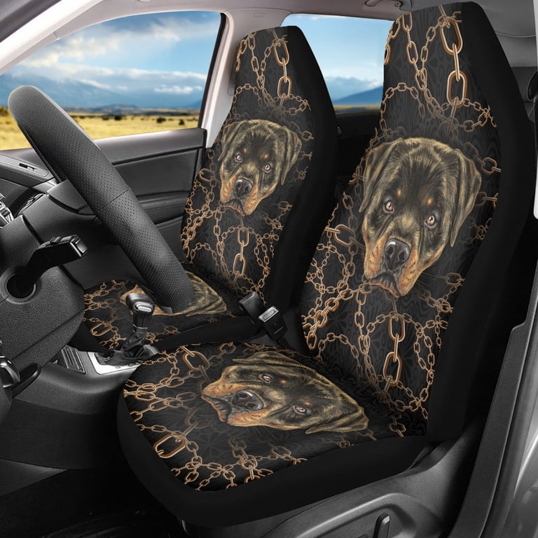 Xoenoiee Rottweiler Mandala Sitzbezüge – Set Vorne, Polyester, Universell Für PKW, LKW & SUV