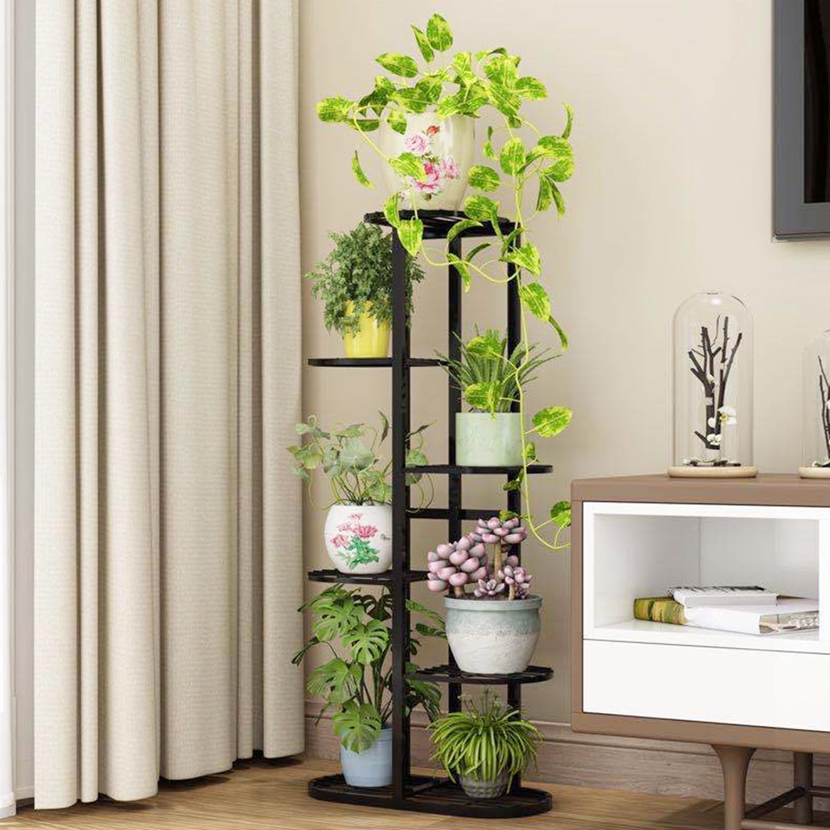 4/5/6-Tiers Iron Metal Plant Flower Stand,Flower Pot Shelf Rack Display ...