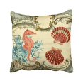 thumbnail image 1 of RYLABLUE Shabby Chic French Botanical Art Seahorse Sea Shells Still Life Decorative Pillowcases With Hidden Zipper Decor Cushion Covers Two Sides 20x20 inches, 1 of 1