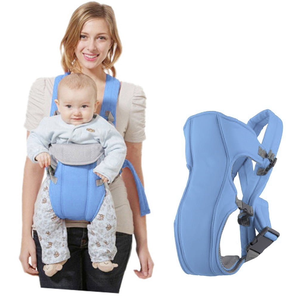 baby holding backpack