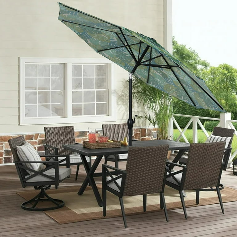 10' patio umbrella replacement canopy Cantilever Supported Bar 10 Ft MODEL:D-BOXSSU Designed for outdoor sunshade Chloe Black Leather and hc