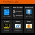 thumbnail image 2 of HP 15.6" HD Touchscreen Laptop Computer, Intel Core i3-1315U(Up to 4.5GHz), 64GB RAM, 1TB SSD, Wi-Fi 6E, Copilot, Win11 Pro, 2 of 9