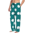 thumbnail image 6 of Hirioo Teal And White Polka Dot for Women's PJ Pajama Pants Sleep Pants Women's Home Trousers with Pockets,S-3XL-Medium, 6 of 6