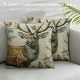 thumbnail image 3 of Shiartex Reindeer Throw Pillow Cover  Woodland Pillow Cover for Girls,Rustic Elk Deer Moose Cushion Case Plant Branches Pine Branch Botanical Pinecone Farmhouse Decor 24x24in, 3 of 5
