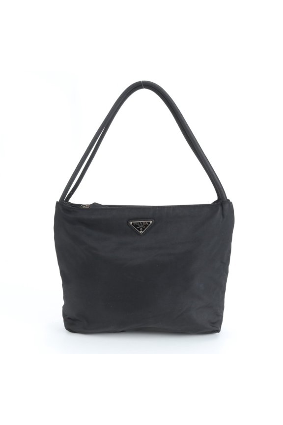Pre-Owned Prada Tessuto Nylon Triangle Logo Tote Bag B2811F, Black, Women's