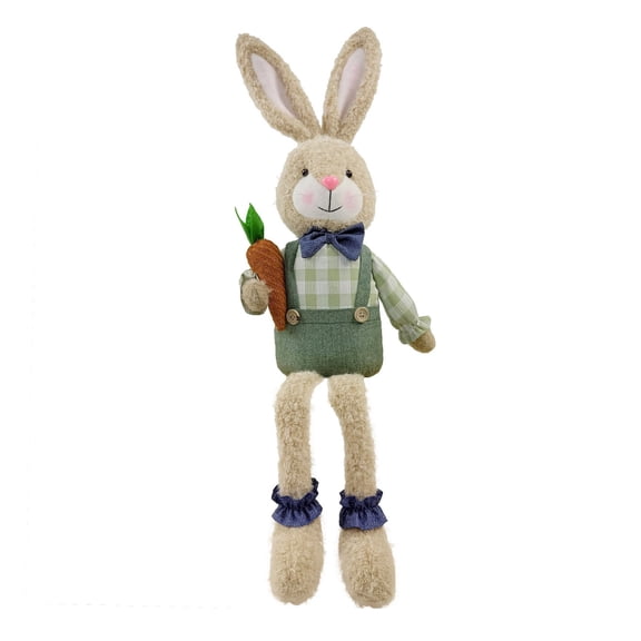 Easter Long Leg Sitting Rabbits Plush Desktop Decoration for Party Family Safe