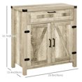 thumbnail image 3 of HOMCOM Farmhouse Sideboard Buffet Cabinet with Drawer and Adjustable Shelf, 3 of 10