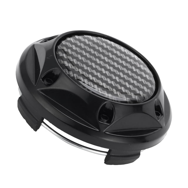 Tapones Centrales de Rueda Unique Bargains 68mm / 2.68" Negros 1Pc con Sticker de Patrón de Fibra de Carbono Negra