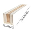 thumbnail image 3 of Linen Striped Table Runner with Fringe, Boho Rope Patchwork Dining Table Decor, Rustic Runner for TV Cabinet Coffee Table Sideboard, 3 of 6