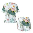 thumbnail image 6 of Wukai Turtle and Sea Life Women's Pajama Set,Short-Sleeve Top and Shorts with Elastic Waistband and Pockets for Loungewear, Yoga, and Casual Wear-XX-Large, 6 of 8